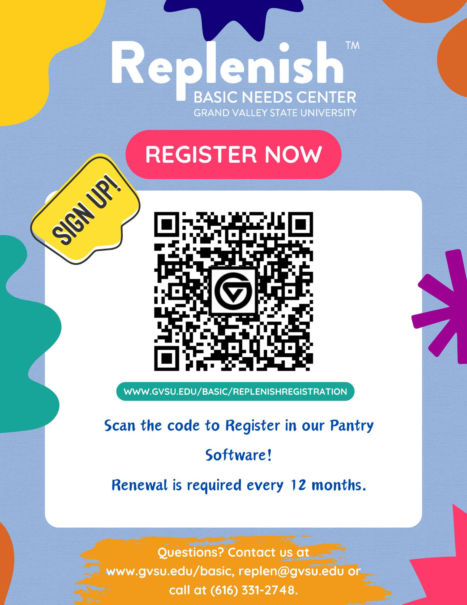 QR Code to register for PantrySoft